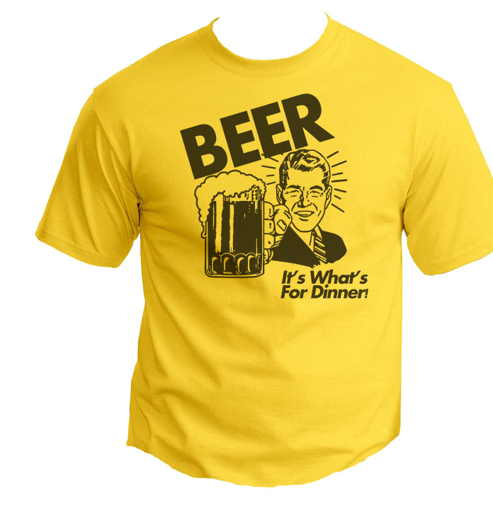 Beer For Dinner Funny Retro T-shirt