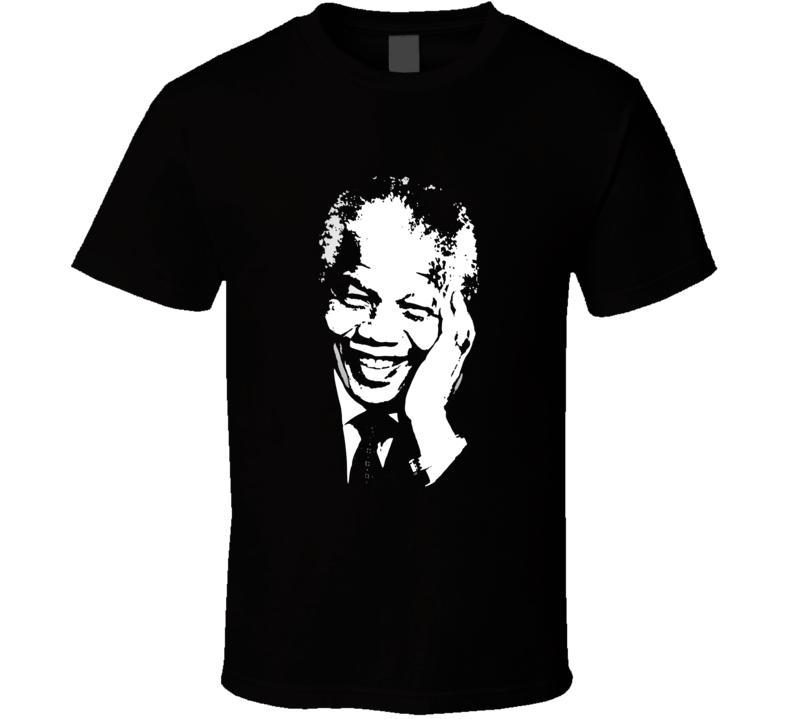 Nelson Mandela Trace Black and White Tribute RIP T Shirt