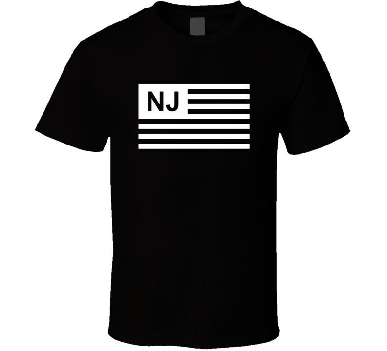 American Flag New Jersey NJ Country Flag Black And White T Shirt