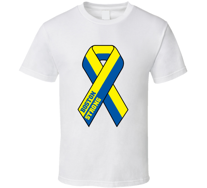 Boston Strong Ribbon Marathon Supports Jog Runners T Shirt