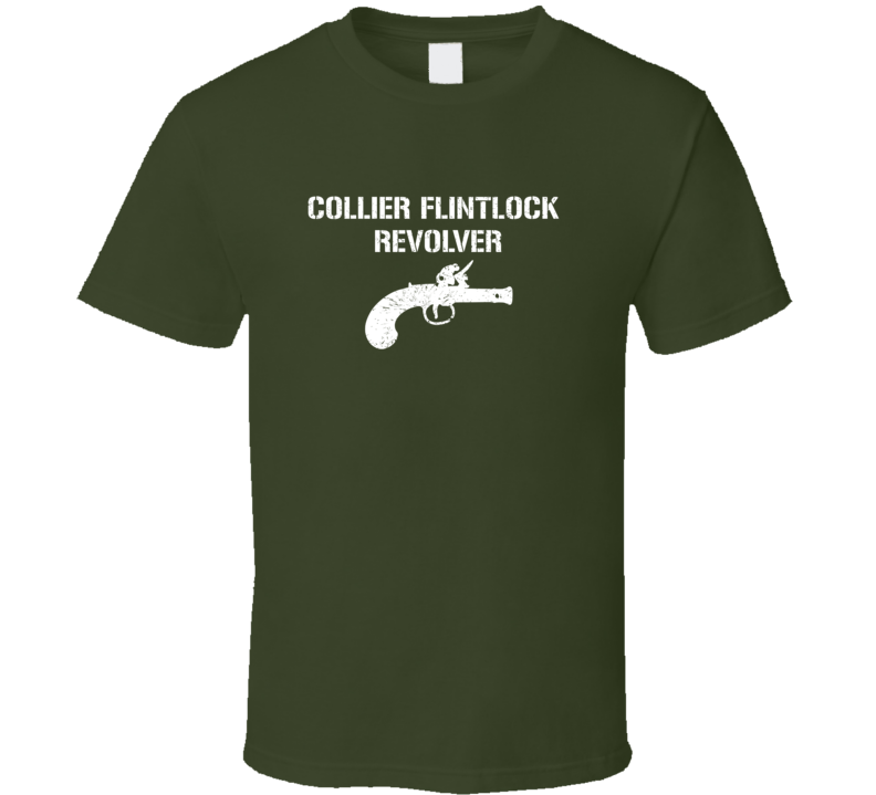 Collier Flintlock Revolver Revolver Military Distressed T Shirt