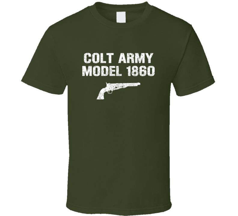 Colt Army Model 1860 Revolver Military Distressed T Shirt