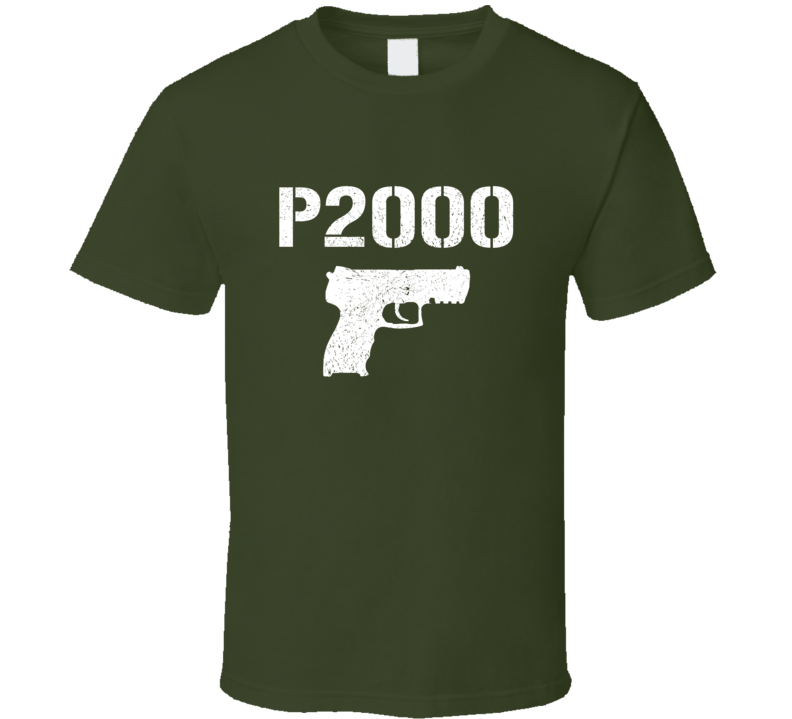 P2000 Pistol Military Distressed T Shirt