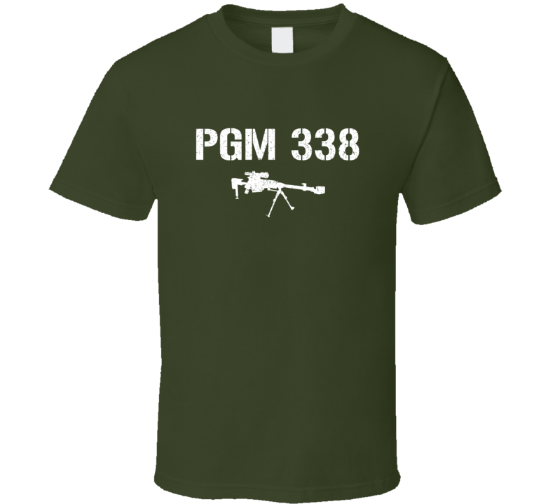 Pgm 338 Sniper Rifle Military Distressed T Shirt