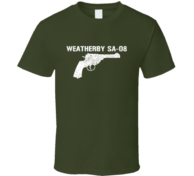 Weatherby Sa08 Revolver Military Distressed T Shirt