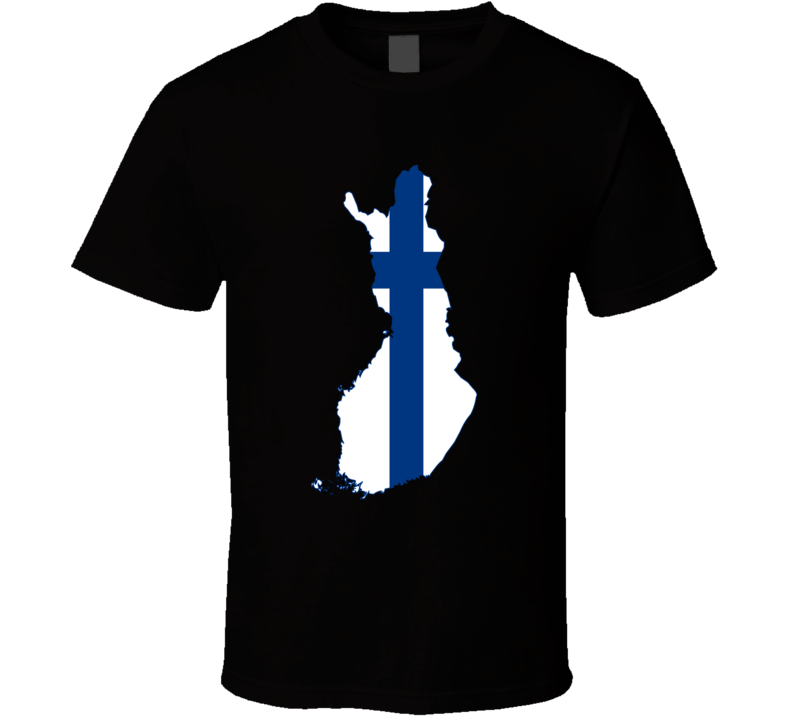 Finland Flag Map T Shirt