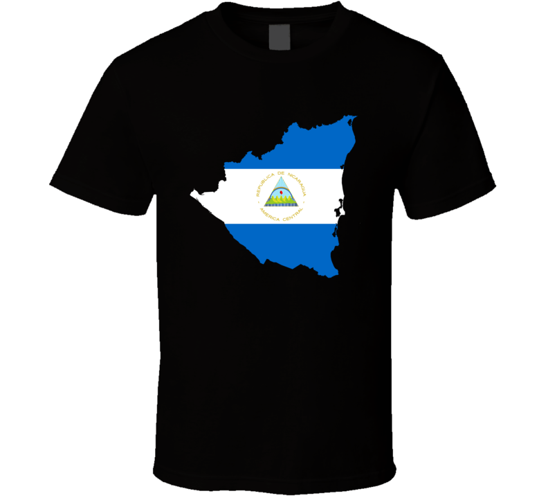 Nicaragua Flag Map T Shirt