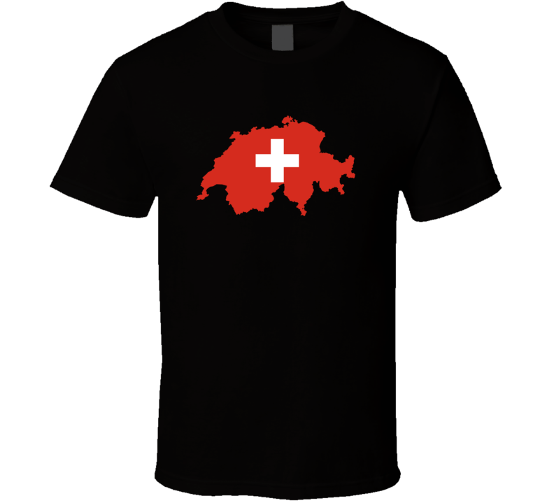 Switzerland Flag Map T Shirt