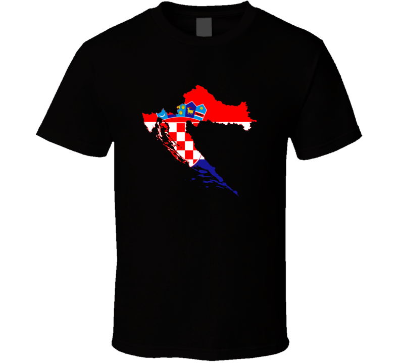 Croatia Flag Map T Shirt