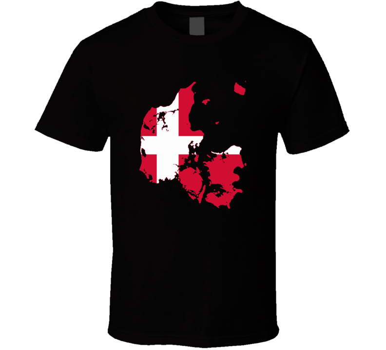 Denmark Flag Map T Shirt