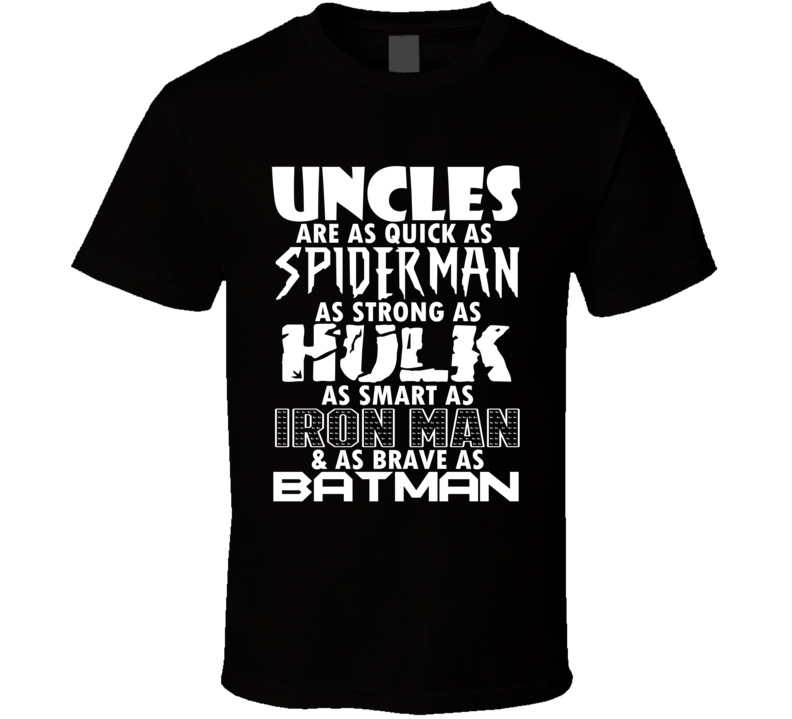 Uncles Funny Comic Book Superhero T Shirt