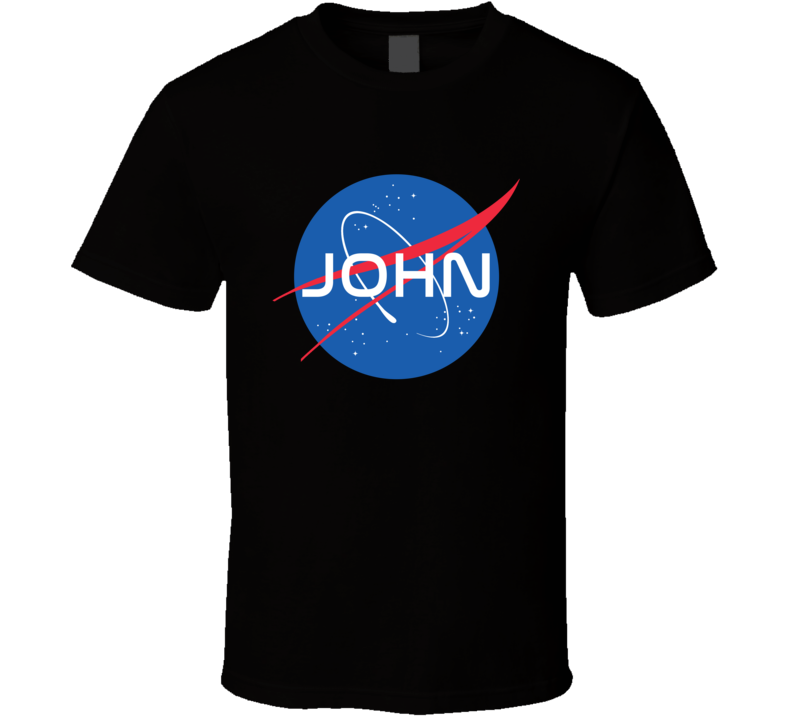 John NASA Logo Your Name Space Agency T Shirt