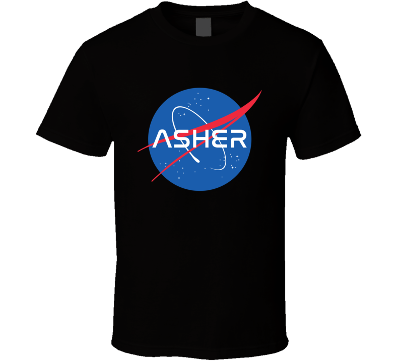 Asher NASA Logo Your Name Space Agency T Shirt