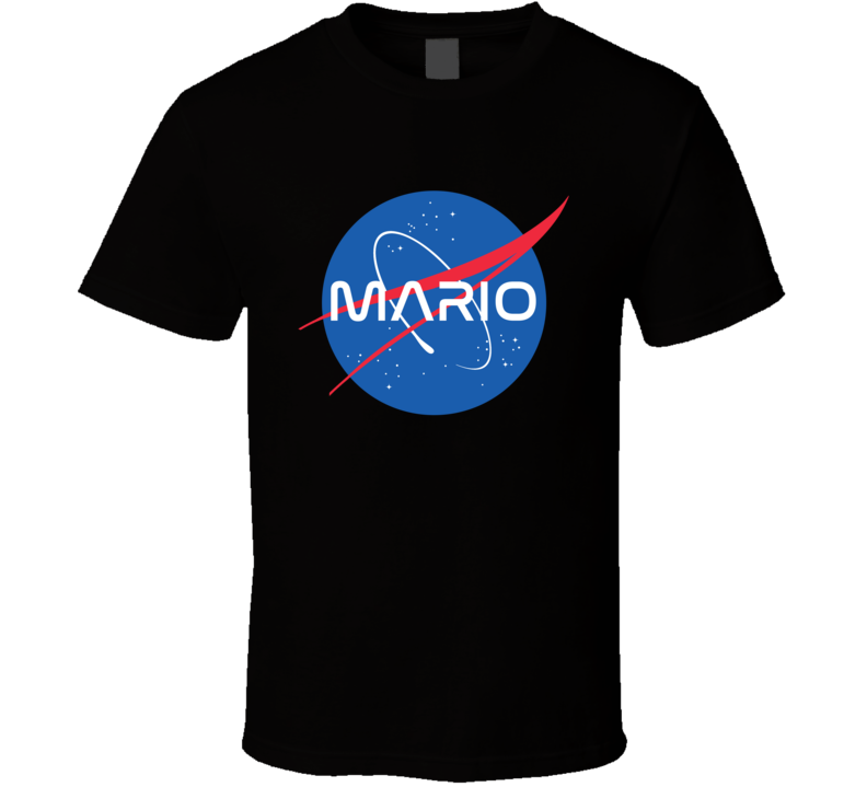 Mario NASA Logo Your Name Space Agency T Shirt