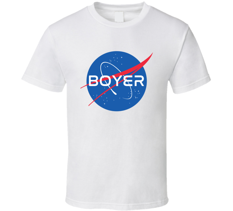 BOYER NASA Logo Your Last Name Space Agency T Shirt