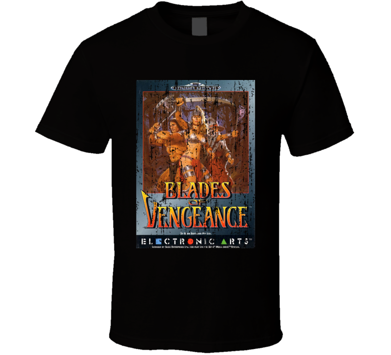 Blades Of Vengeance Vintage Sega Video Game Box Cool T Shirt 