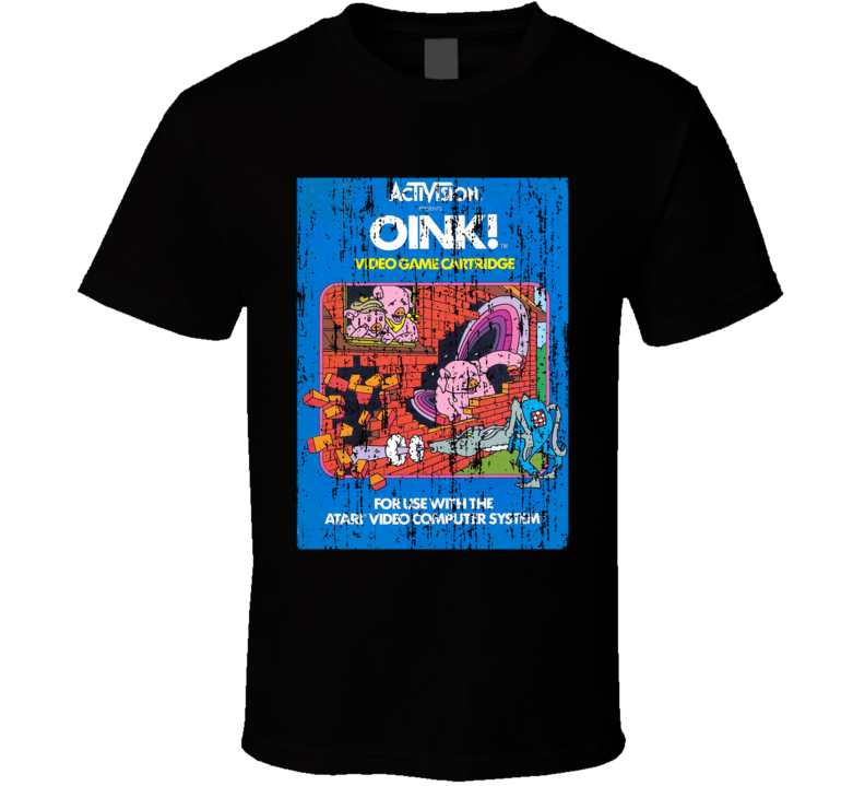 Activision Oink! Vintage Atari Video Game Box Cool T Shirt 