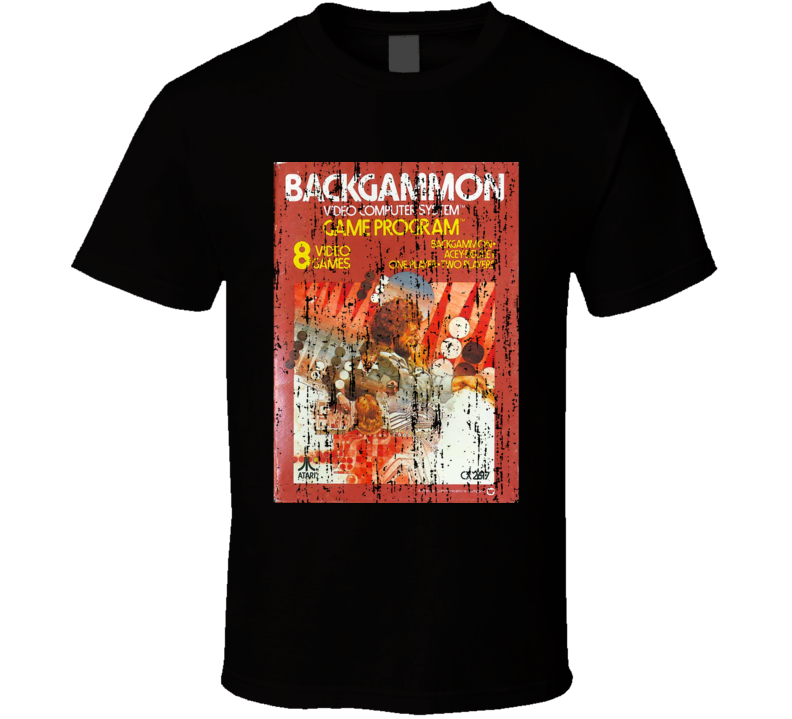 Backgammon Vintage Atari Video Game Box Cool T Shirt 