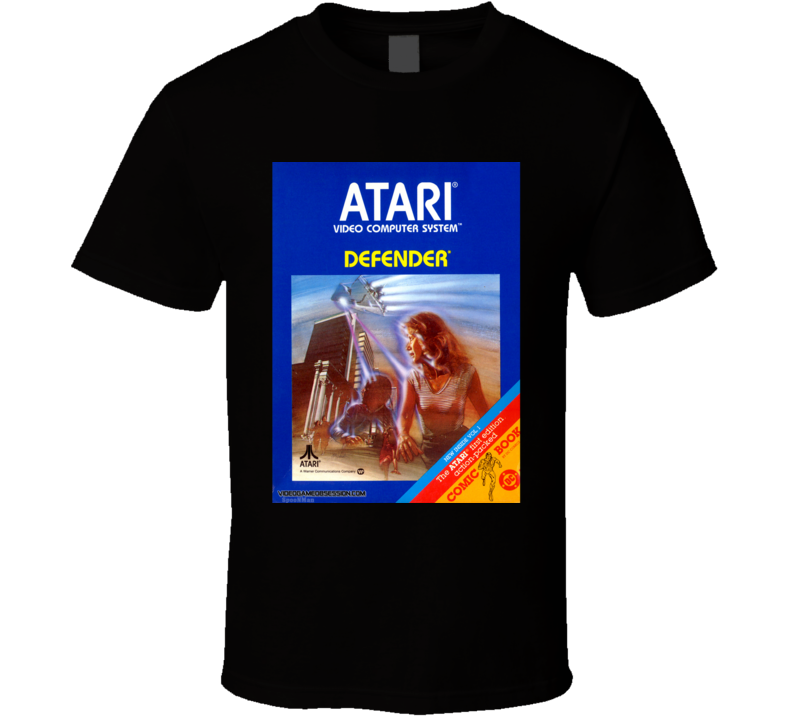 Defender Vintage Atari Video Game Box Cool T Shirt 