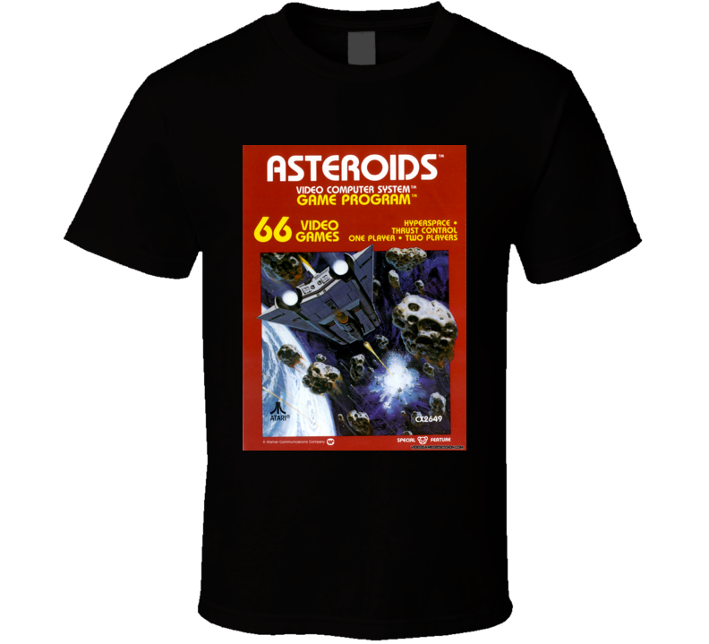 Asteroids Vintage Atari Video Game Box Cool T Shirt 