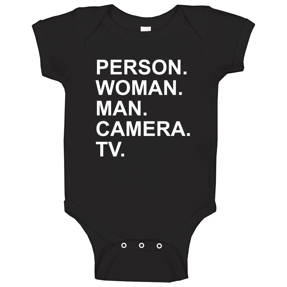 Person Woman Man Camera Tv Funny Political Baby One Piece