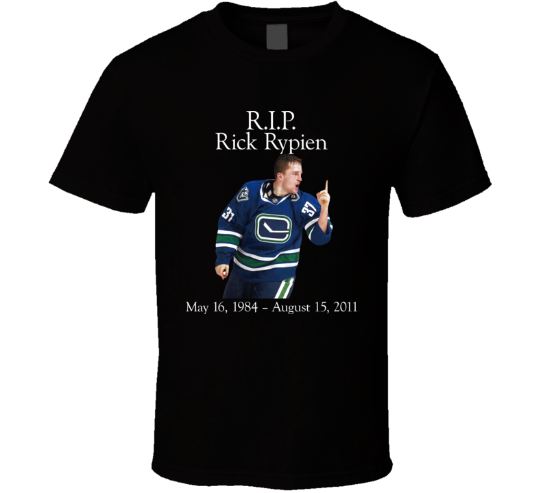 Rip Rick Rypien Winnipeg Jets 2011 Hockey Black T Shirt