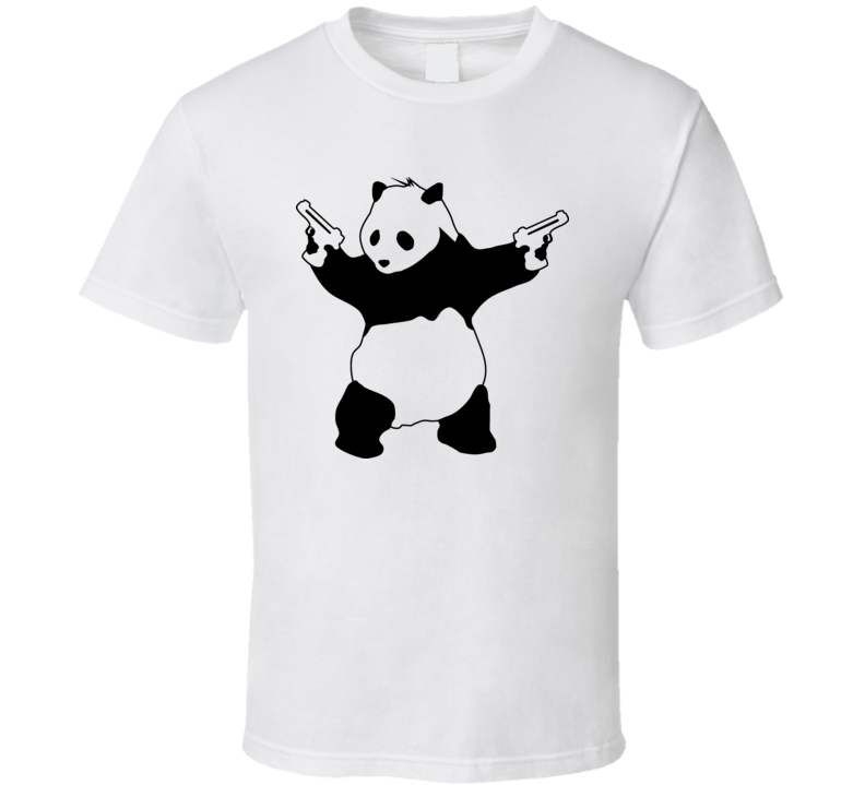 Banksy Panda With Guns Funny Cute T Shirt