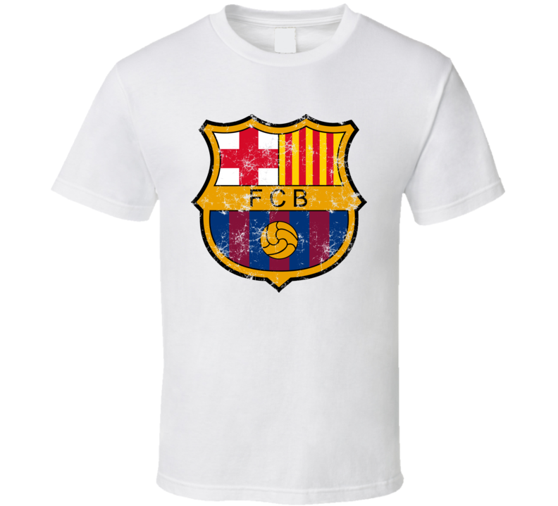 Fc Barcelona Logo Football Soccer Logo Destroyed T Shirt