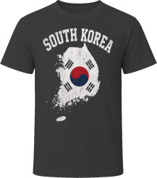 South Korea Flag Map Tourist Souvenir Adventure T Shirt