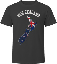 New Zealand Flag Map Bold Travel Adventure T Shirt