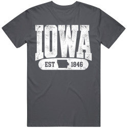 IOWA Collegiate Arch. Vintage Varsity Athletic State Pride T Shirt
