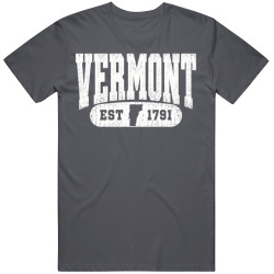 VERMONT Collegiate Arch. Vintage Varsity Athletic State Pride T Shirt