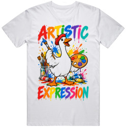 Goose with a Paint Palette. Artistic Expression T Shirt Goose with a Paint Palette. Artistic Expression T Shirt