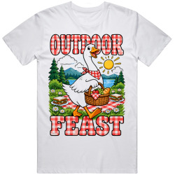 Goose with a Picnic Basket. Outdoor Feast T Shirt Goose with a Picnic Basket. Outdoor Feast T Shirt