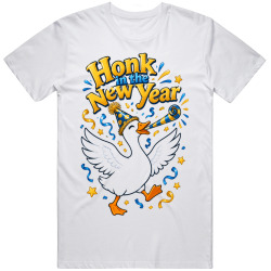 Goose with a New Year’s Horn. Celebration Fun T Shirt Goose with a New Year’s Horn. Celebration Fun T Shirt