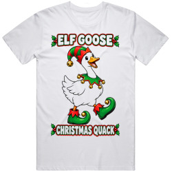 Goose with Elf Shoes. Christmas Quack T Shirt Goose with Elf Shoes. Christmas Quack T Shirt
