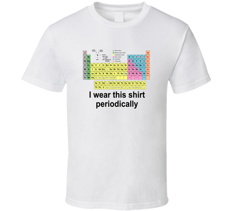 I Wear This Shirt Periodically Funny Periodic Table Science T Shirt