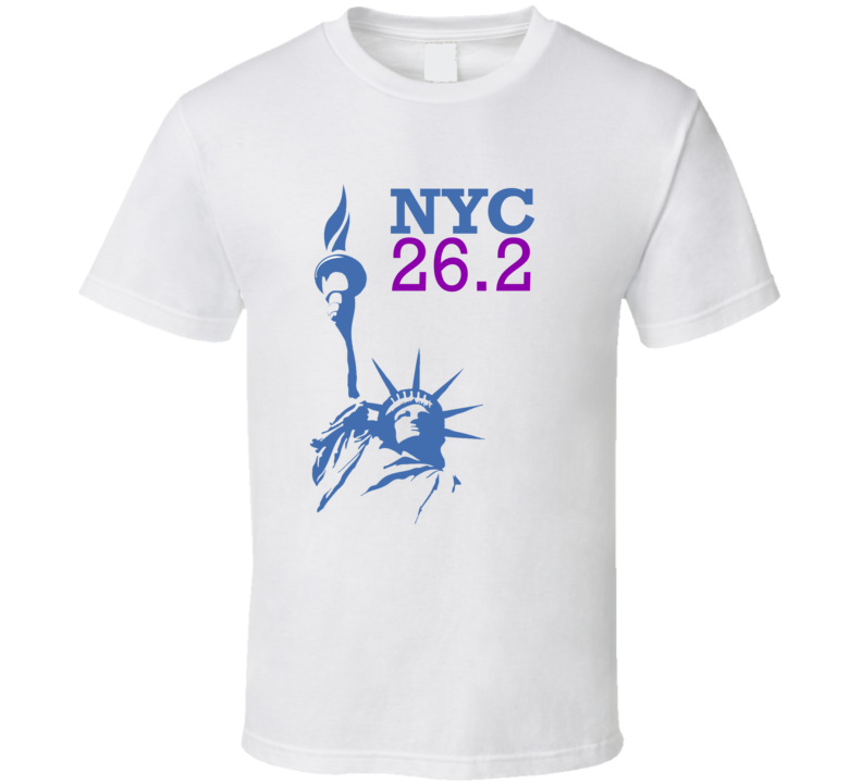 New York Marathon NYC 26.2 Statue of Liberty Running Jogging T Shirt