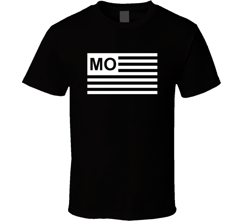 American Flag Missouri MO Country Flag Black And White T Shirt