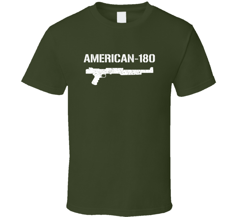 American180 Submachine Gun Military Distressed T Shirt