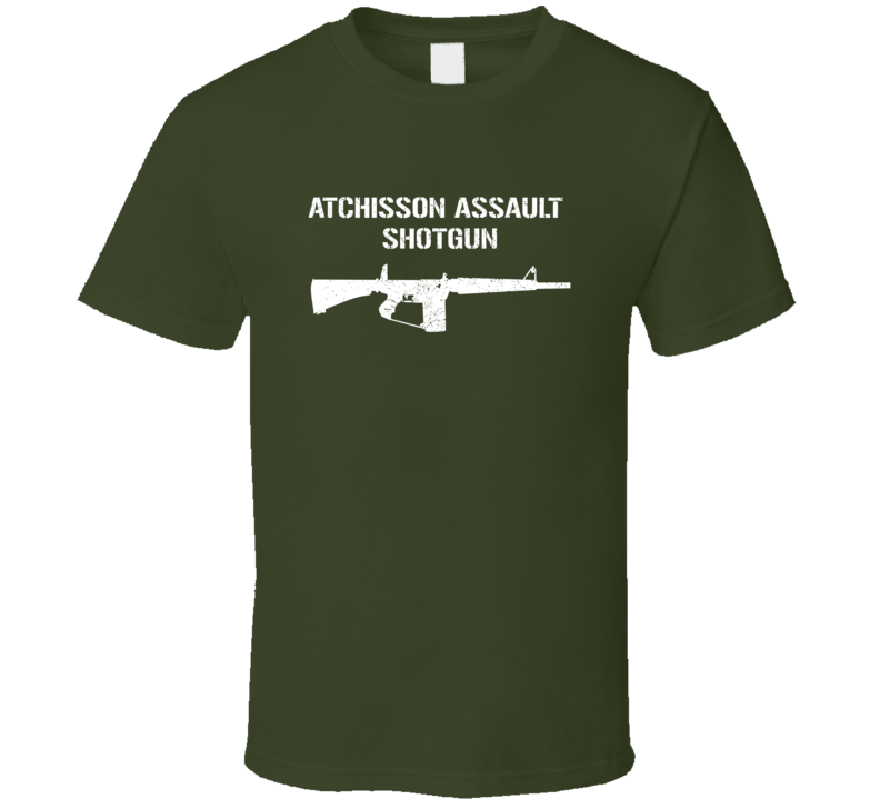 Atchisson Assault Shotgun Shotgun Military Distressed T Shirt