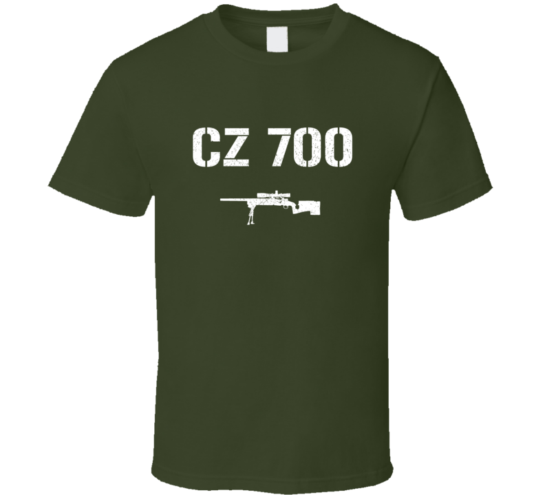 Cz 700 Sniper Rifle Military Distressed T Shirt