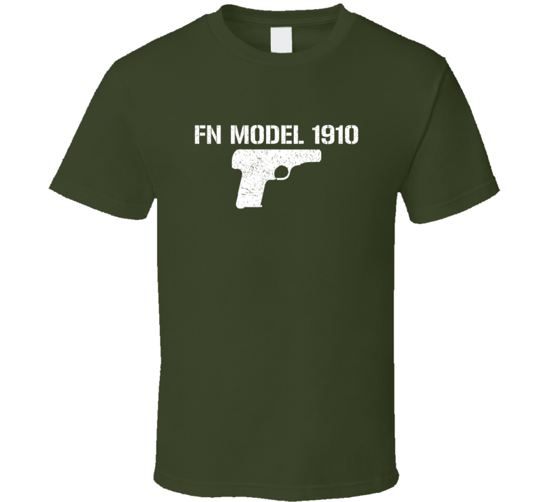 Fn Model 1910 Pistol Military Distressed T Shirt