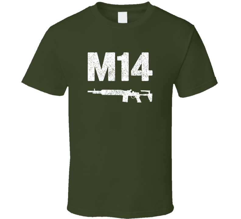 M14 Sniper Rifle Military Distressed T Shirt