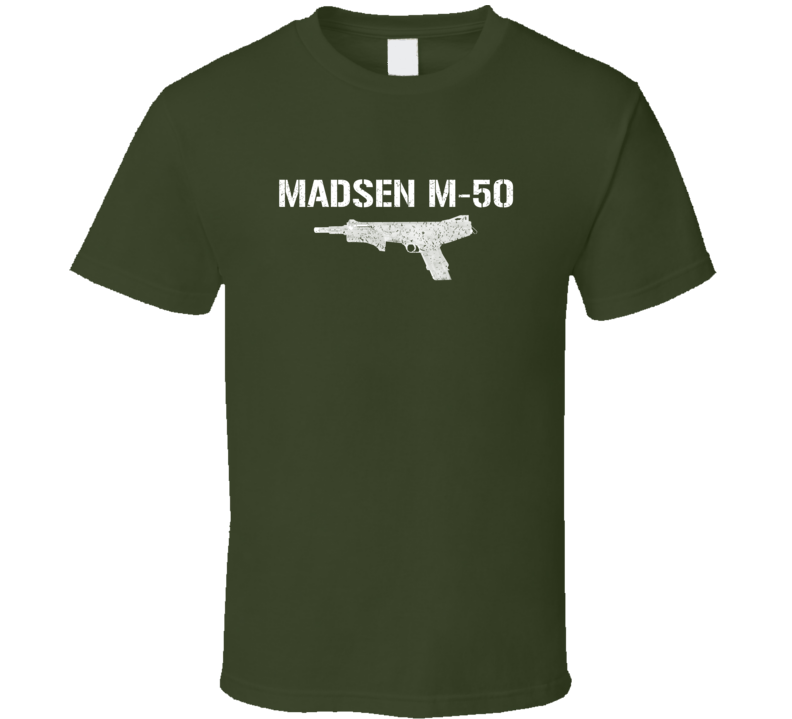 Madsen M50 Shotgun Military Distressed T Shirt