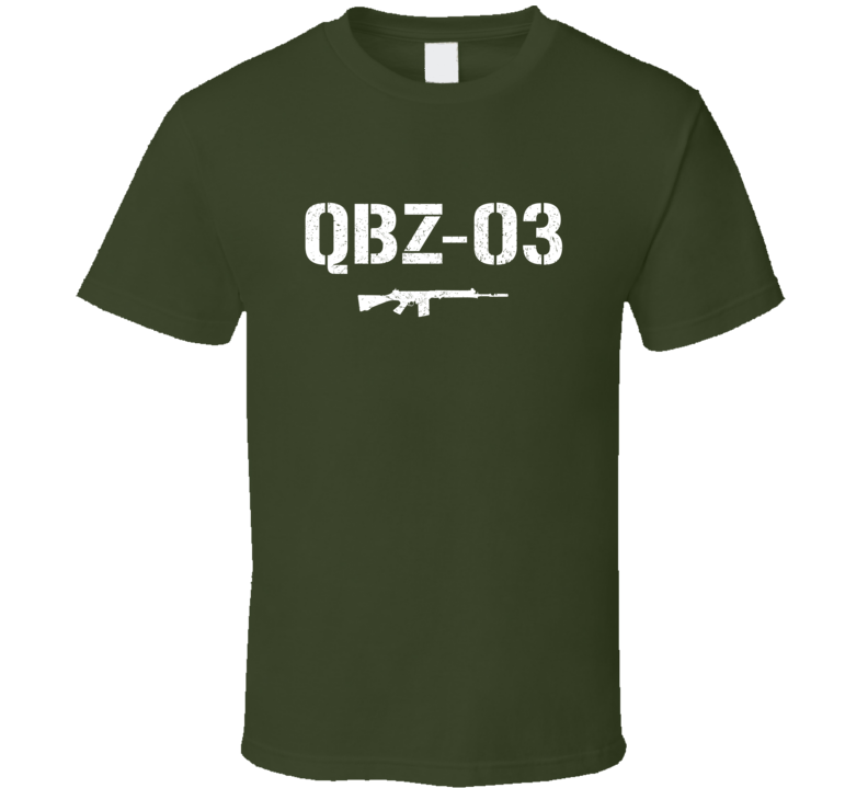 Qbz03 Rifle Military Distressed T Shirt