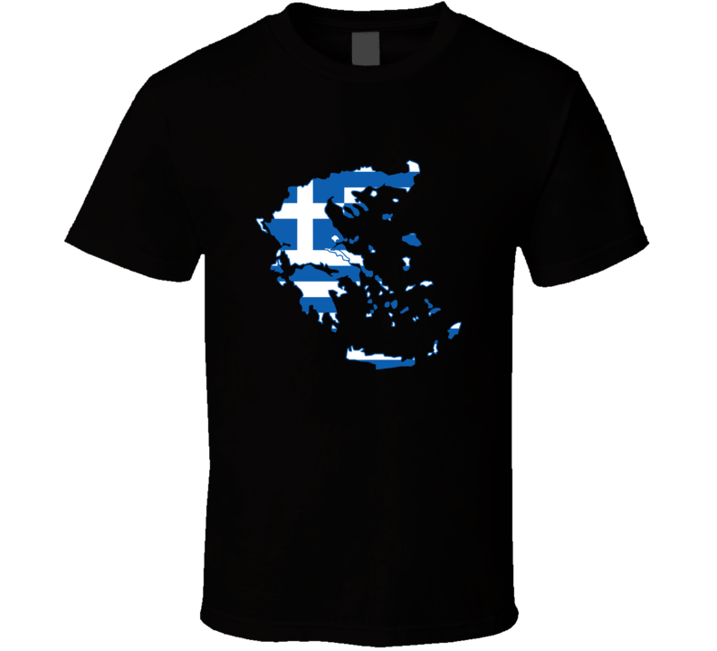 Greece Flag Map T Shirt