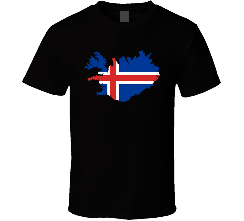 Iceland Flag Map T Shirt