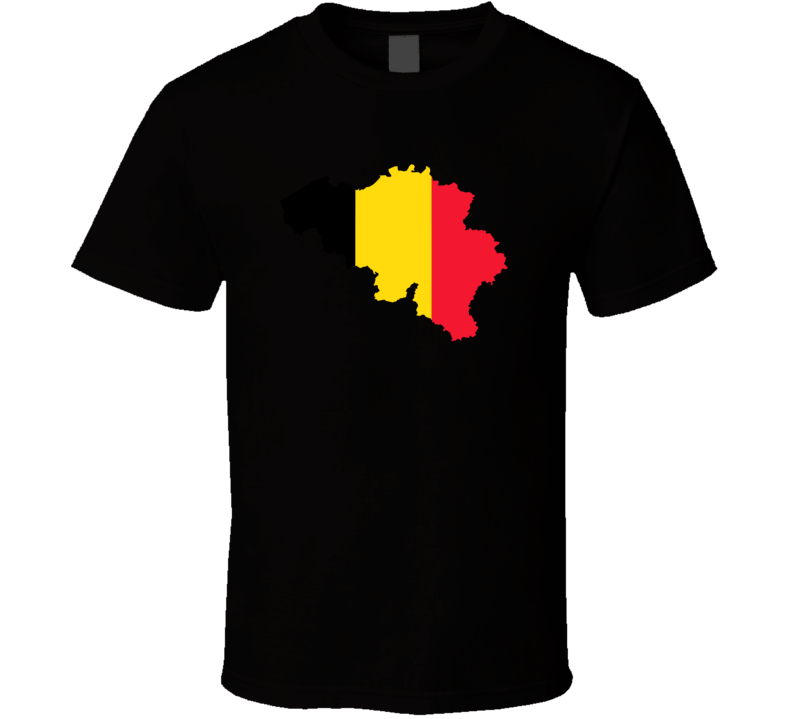 Belgium Flag Map T Shirt