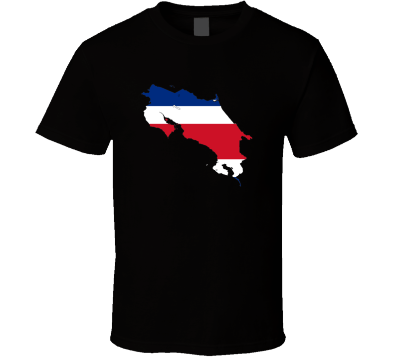 Costa Rica Flag Map T Shirt